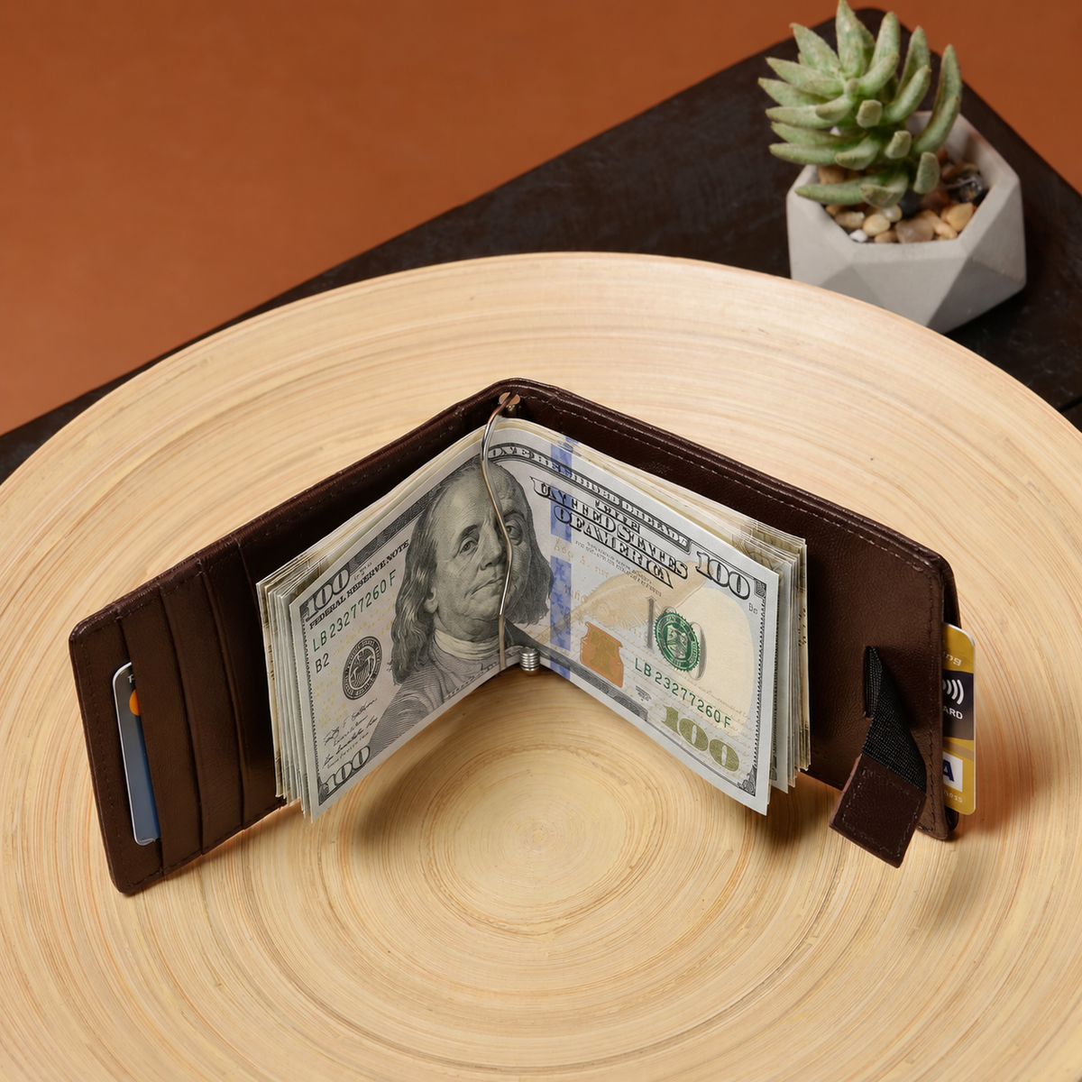 evalgo® Men’s Money Clip Wallet with Card Holders - Soft Leather, Slim and Minimalist Design