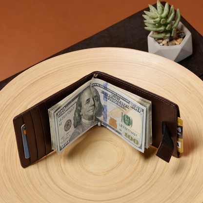 evalgo® Men’s Money Clip Wallet with Card Holders - Soft Leather, Slim and Minimalist Design