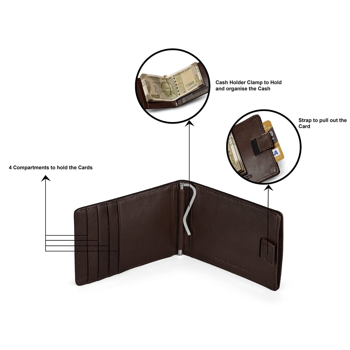 evalgo® Men’s Money Clip Wallet with Card Holders - Soft Leather, Slim and Minimalist Design