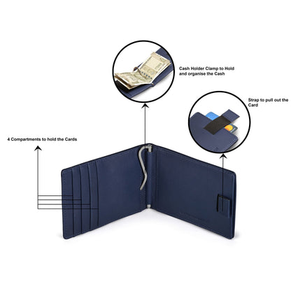 evalgo® Men’s Money Clip Wallet with Card Holders - Soft Leather, Slim and Minimalist Design